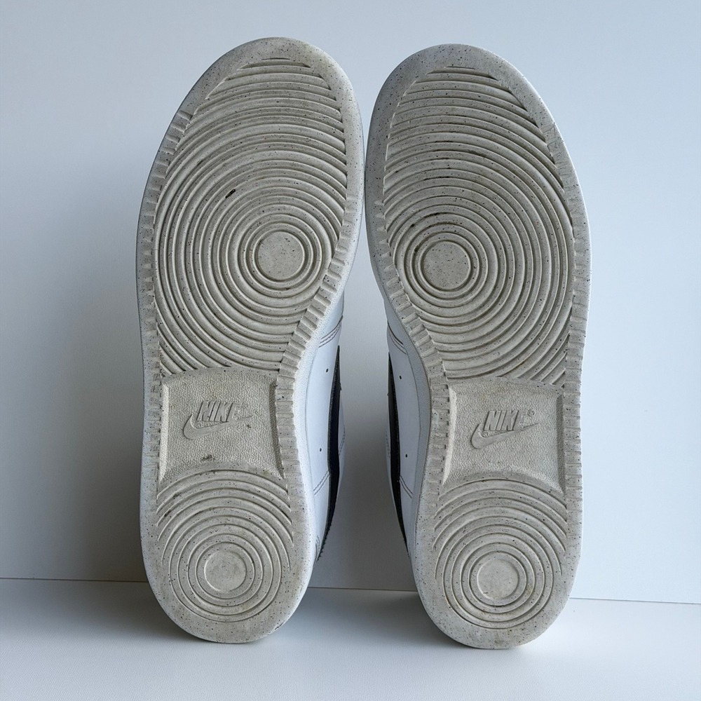 Nike Court Vision Low Mens 10 White Navy Leather Retro Basketball Shoes Y2K - Picture 8 of 9